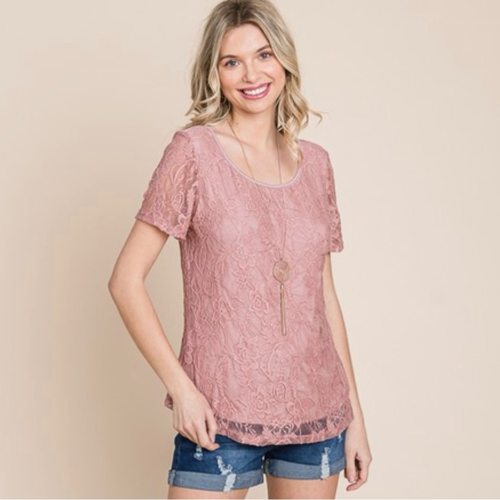 Mauve Lace Top